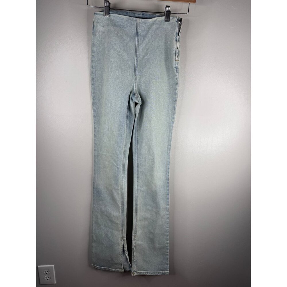 NWT EB Denim Split Hem Denim Fitted Flare Jeggings Jeans Size XS - Picture 4 of 7